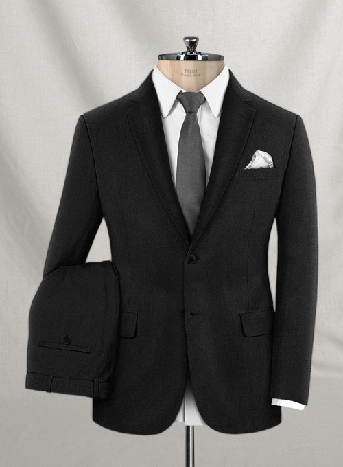 Napolean York Black Wool Suit