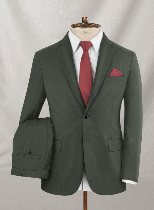 Napolean Military Green Wool Suit