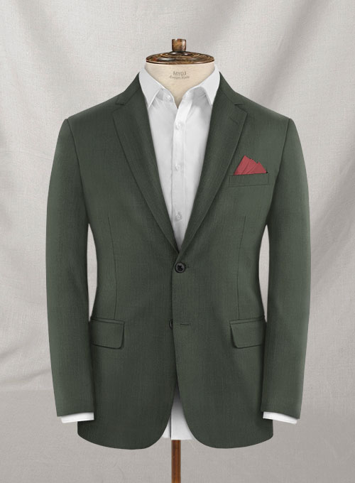 Napolean Military Green Wool Suit