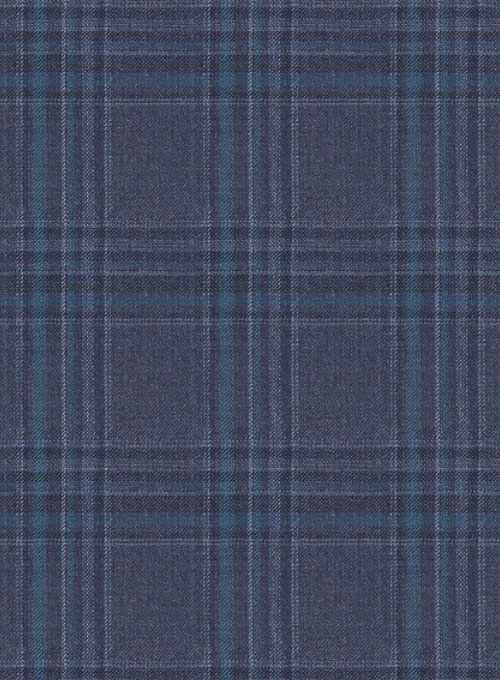 Napolean Tartan Blue Wool Suit