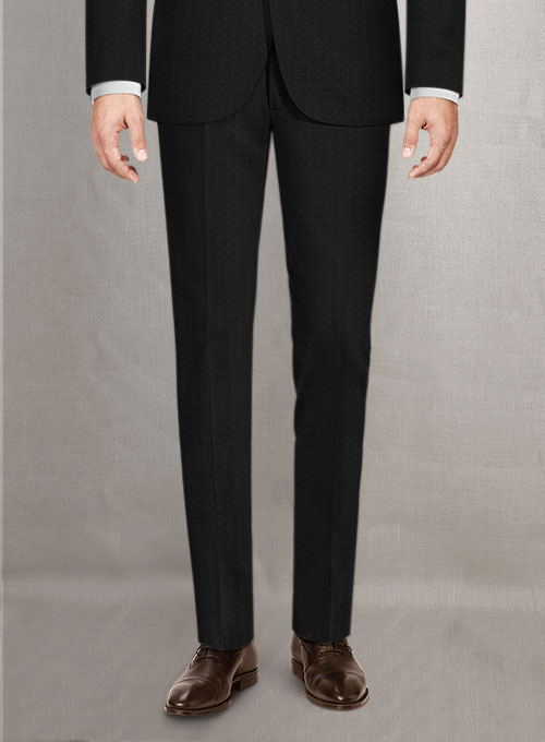 Napolean Polka Black Wool Suit