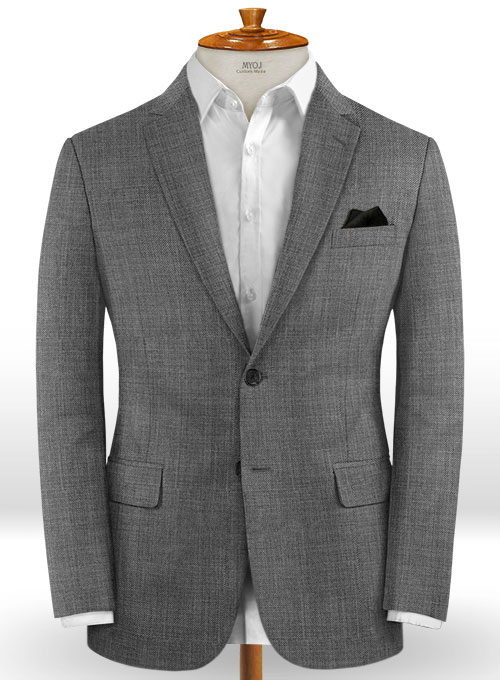 Napolean Sharkskin Gray Wool Suit