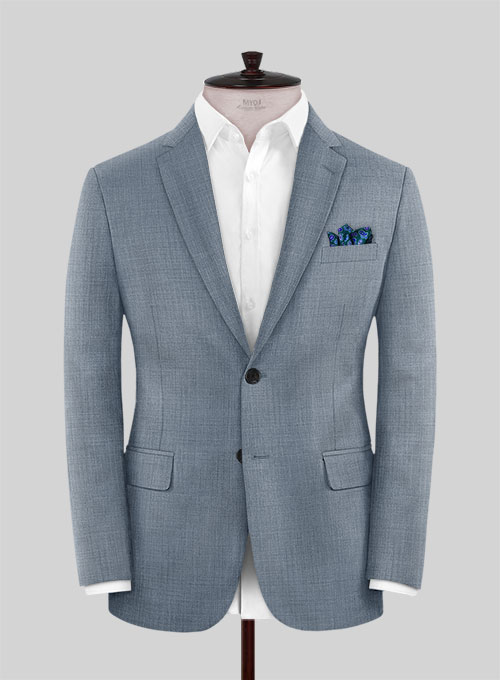 Napolean Powder Blue Sharkskin Wool Jacket