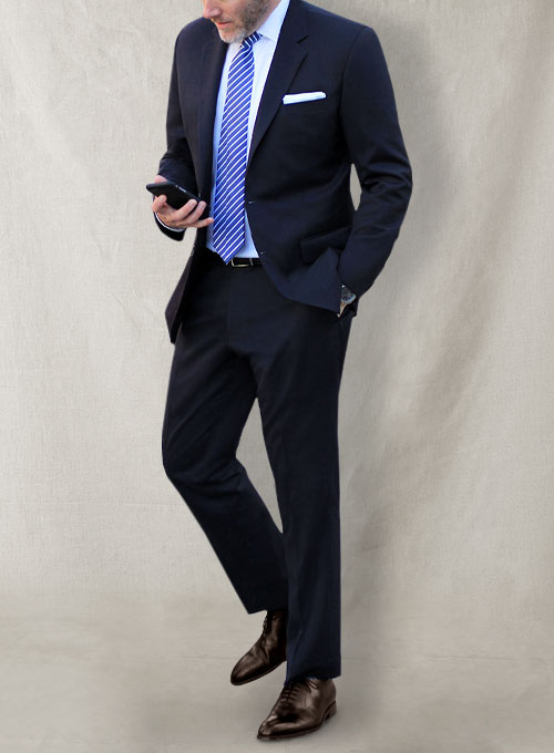 Navy Blue Merino Wool Suit