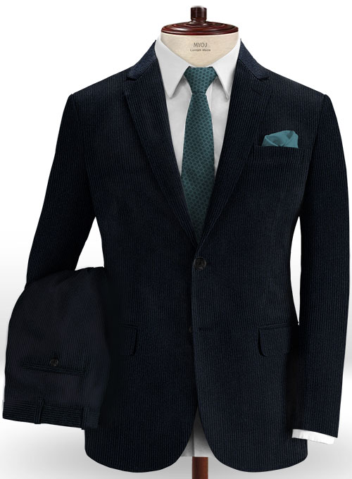 Navy Blue Thick Corduroy Suit : Made To Measure Custom Jeans For Men ...