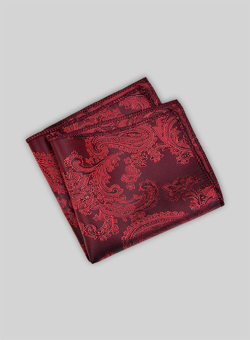 Paisley Pocket Square - Red