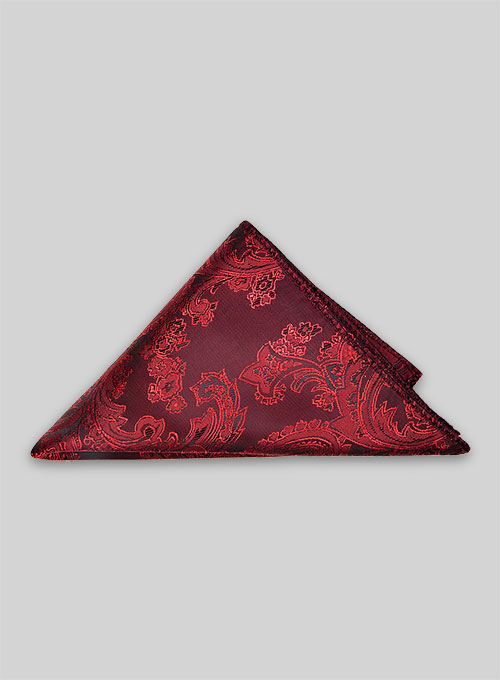 Paisley Pocket Square - Red