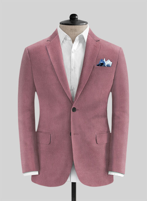 Pink Opera Thick Stretch Corduroy Suit