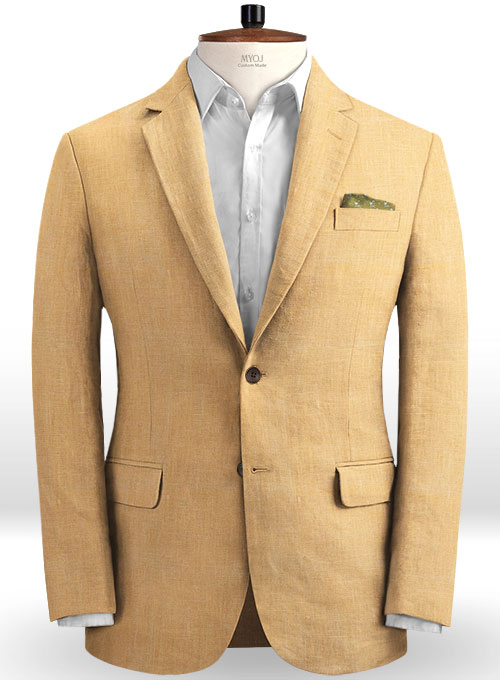 Pure Pale Orange Linen Suit