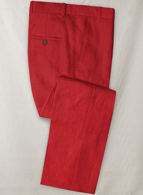 Pure Red Linen Suit