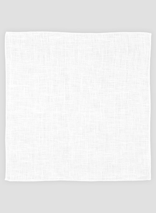 Linen Pocket Square - Pure White