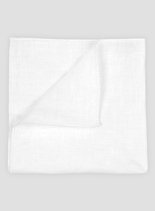 Linen Pocket Square - Pure White