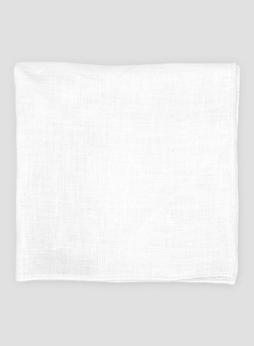 Linen Pocket Square - Pure White