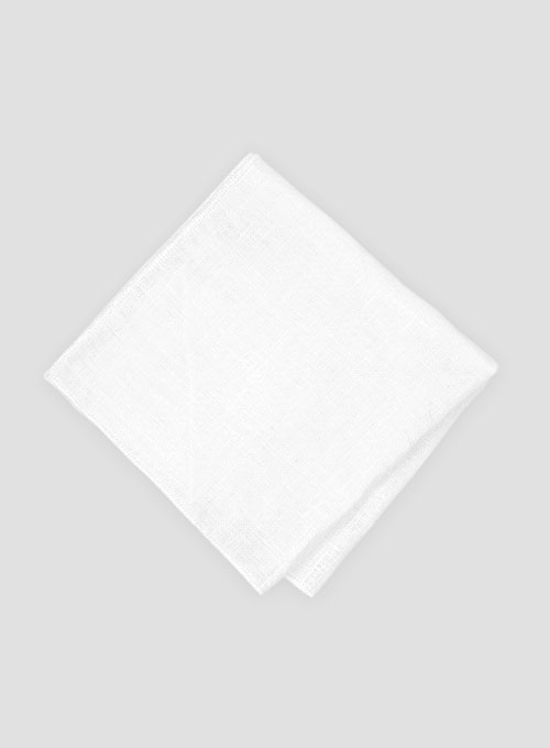 Linen Pocket Square - Pure White