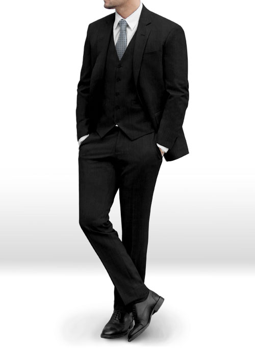 Reda Black Pure Wool Suit