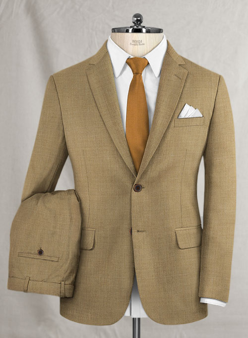 Reda Worsted Khaki Wool Suit