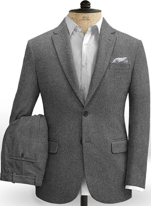 Rope Weave Gray Tweed Suit