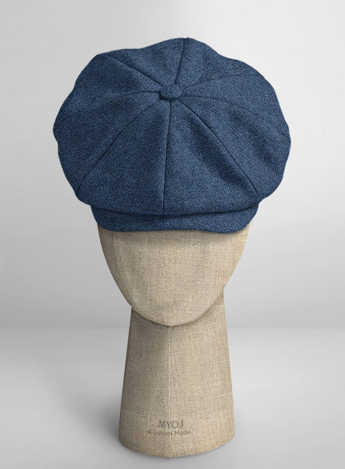 Rope Weave Persian Blue Tweed Newsboy Cap