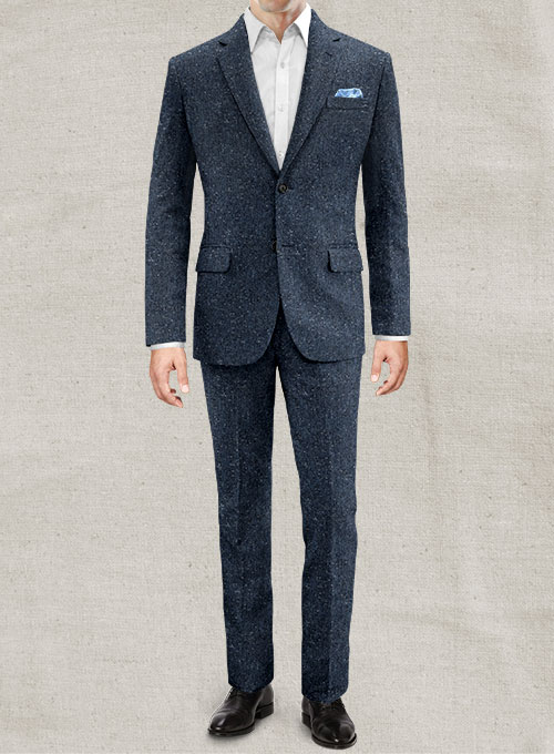 Royal Blue Flecks Donegal Tweed Suit