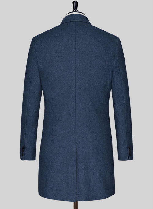 Rope Weave Persian Blue Tweed Overcoat