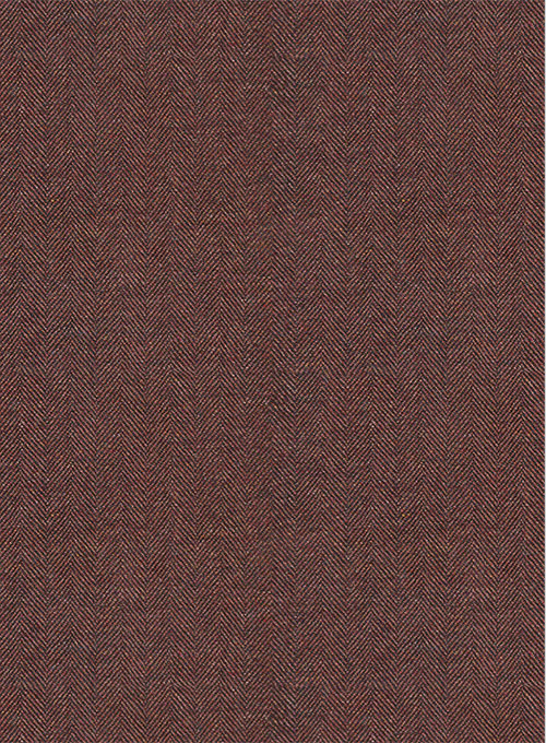 Royal Wine Herringbone Tweed Suit