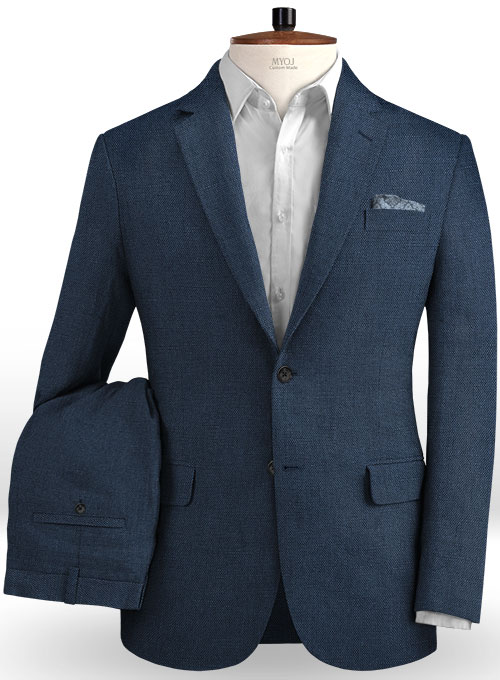 Safari Blue Cotton Linen Suit : Made To Measure Custom Jeans For Men ...