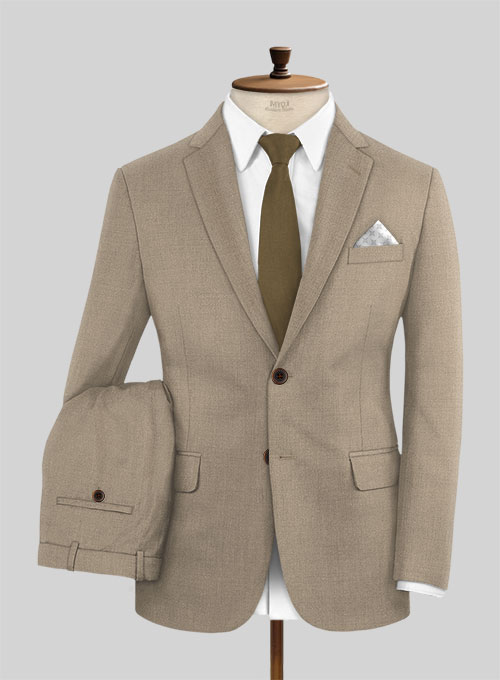 Scabal Boston Khaki Wool Suit