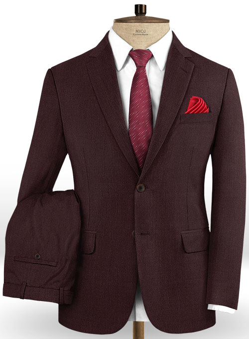 Scabal Dark Wine Wool Suit