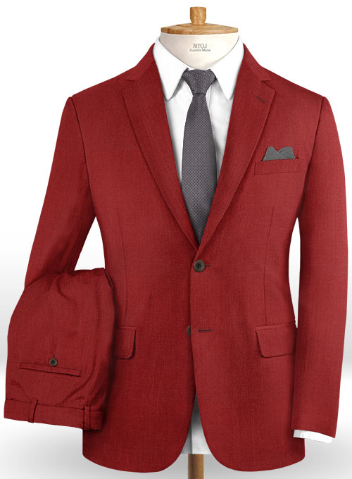 Scabal Ed Red Wool Suit