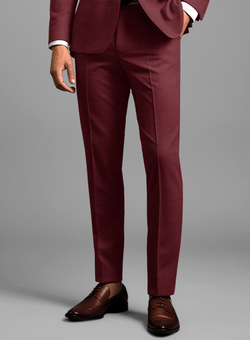 Scabal Maroon Wool Suit