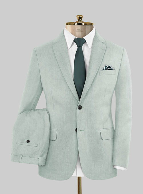 Scabal Pale Green Wool Suit