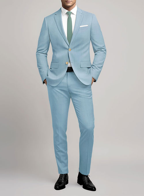 Scabal Sky Blue Wool Suit