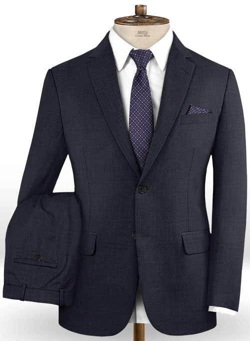 Sharkskin Blue Wool Suit