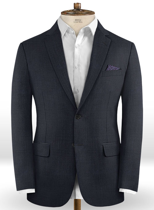 Sharkskin Blue Wool Suit