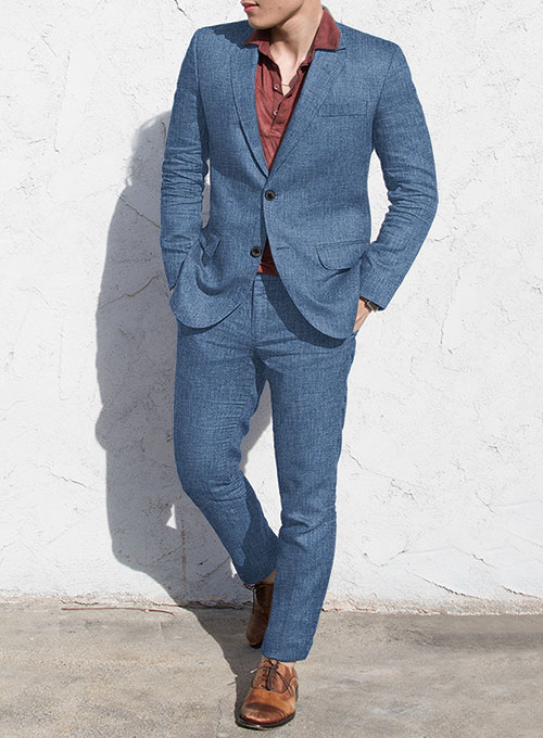 Solbiati Denim Light Blue Linen Suit