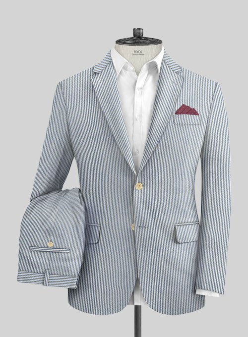 Solbiati Blue Seersucker Suit