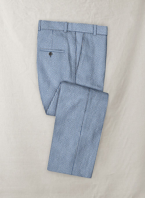 Solbiati Gingham Blue Seersucker Suit