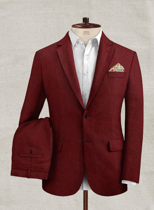 Solbiati Maroon Seersucker Suit