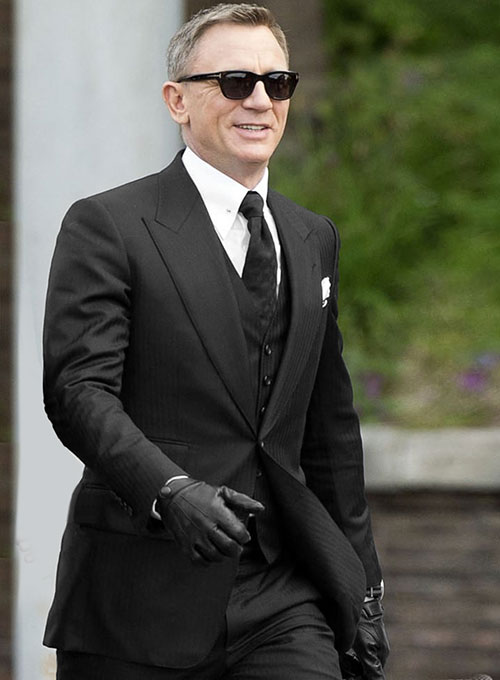 James Bond Black Wool Suit