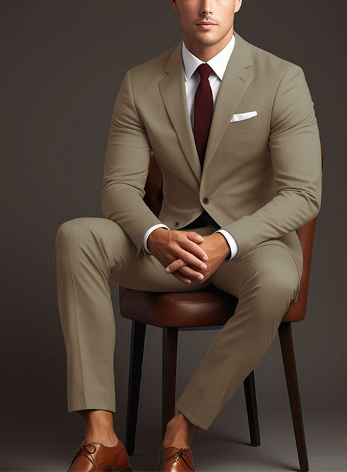 Stretch Summer Khaki Chino Suit