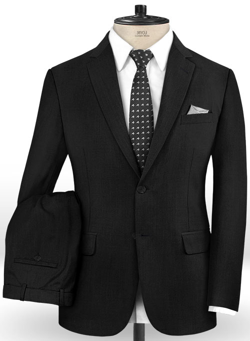 Stretch Black Wool Suit Made To Measure Custom Jeans For Men And Women