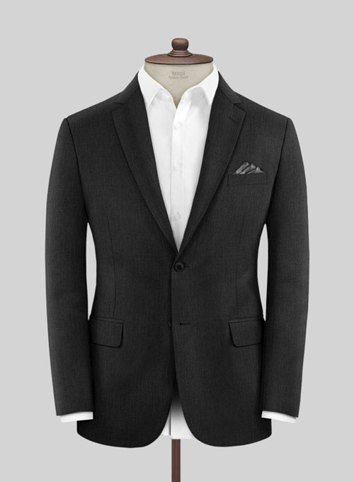 Stretch Charcoal Wool Suit