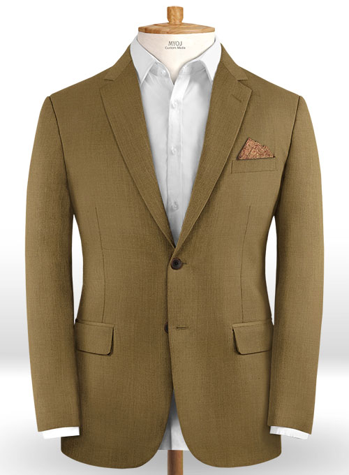 Stretch Dark Khaki Wool Suit