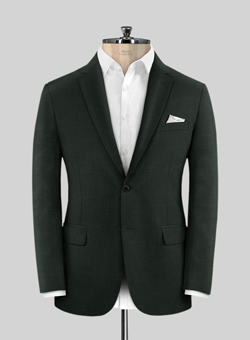 Stretch Green Wool Suit