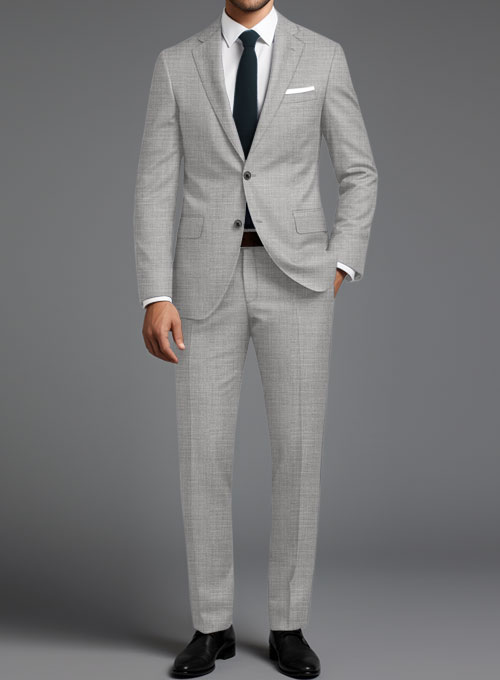 Stretch Light Gray Wool Suit