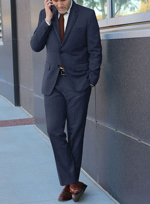 Stretch Royal Blue Wool Suit