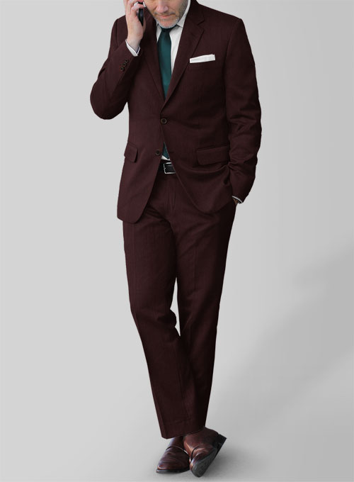 Stretch Wine Wool Suit