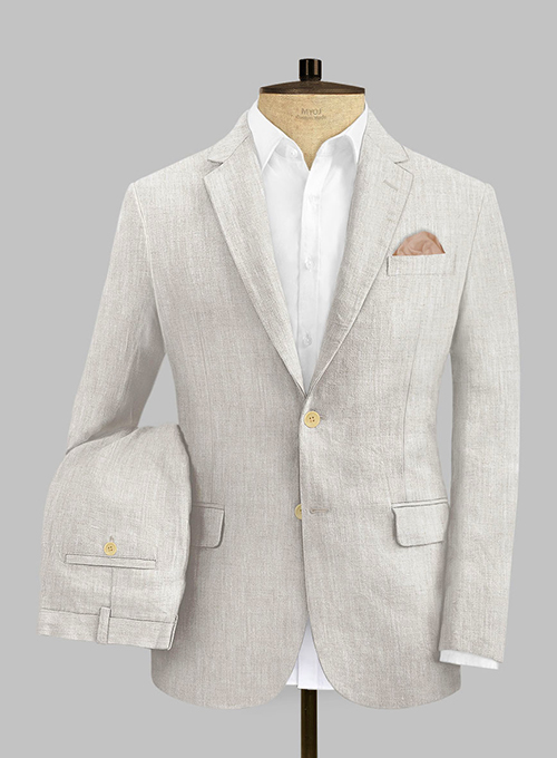 Tropical Beige Pure Linen Suit