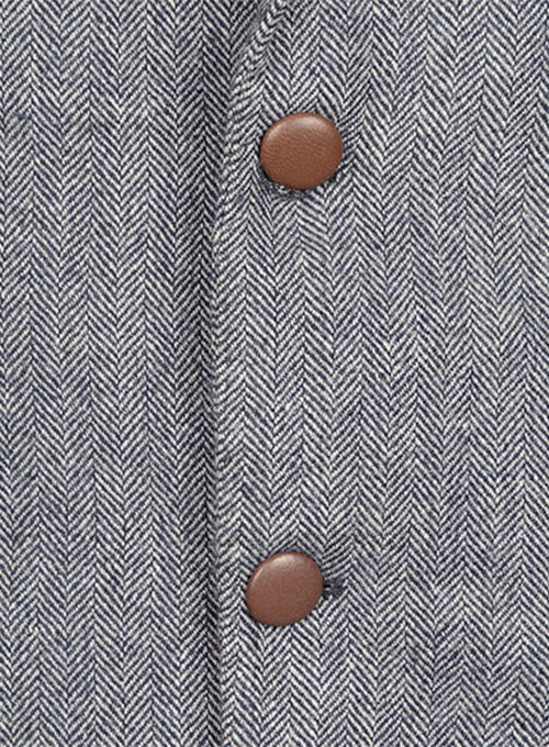 Vintage Herringbone Blue Tweed Jacket