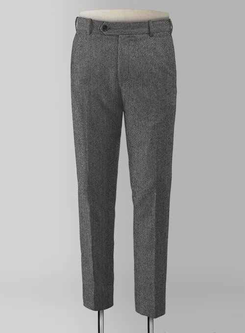 Vintage Herringbone Gray Tweed Suit